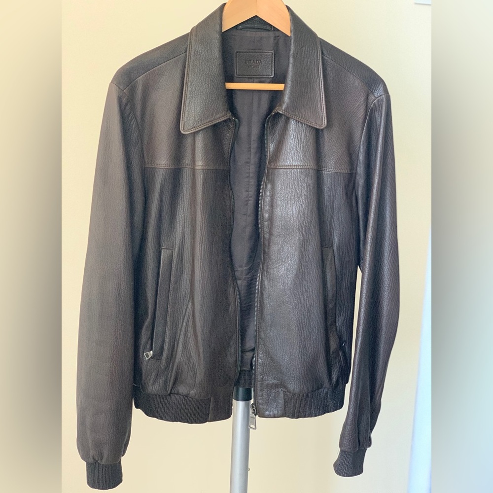 Prada Leather jacket size 50 Authentic NEW